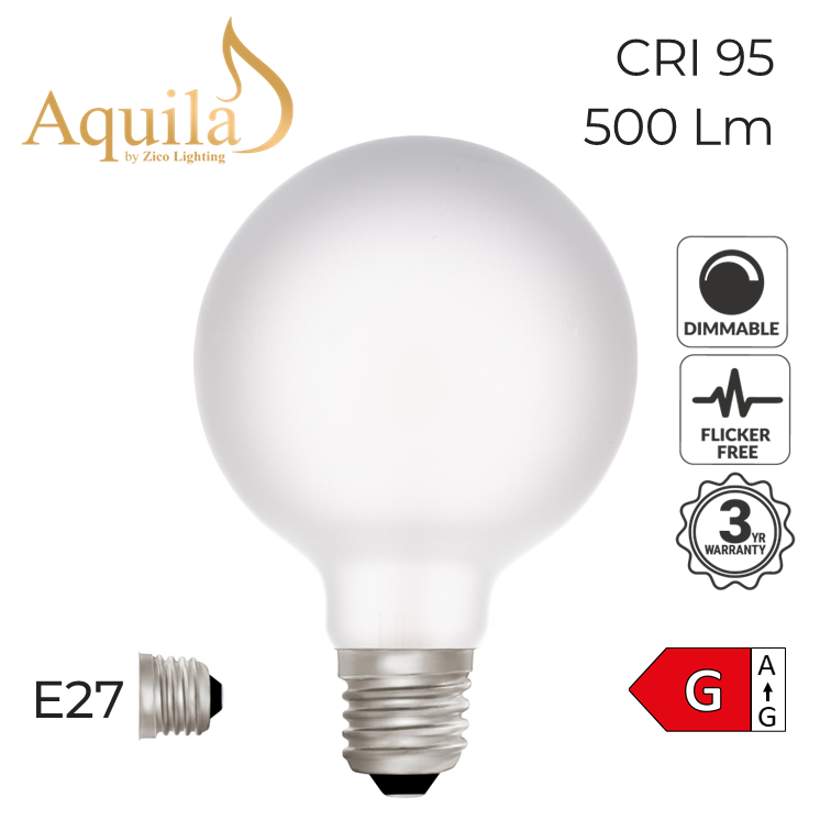 Globe G95 Dim-to-Warm Frosted 6W E27 Light Bulb