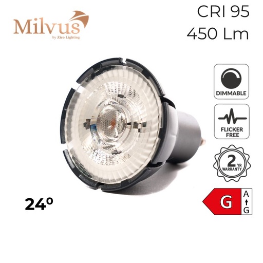 [ZFXGU10/7W2724B] GU10 Colour Balance Warm White LED Spotlight Bulb 7W 2700K 24°
