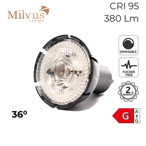 [ZFXGU10/7WDW36B] GU10 Colour Balance Dim-to-Warm LED Spotlight Bulb 7W 2000K-3000K 36°