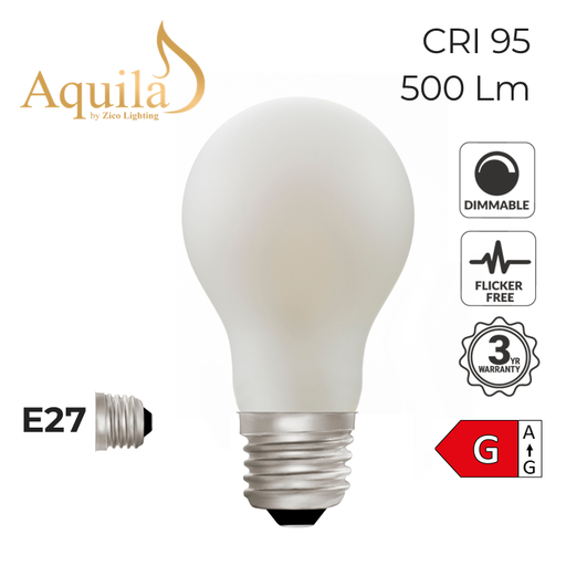 [ZL-A60/6W27E27P] GLS A60 Porcelain 6W 2700K E27 Light Bulb