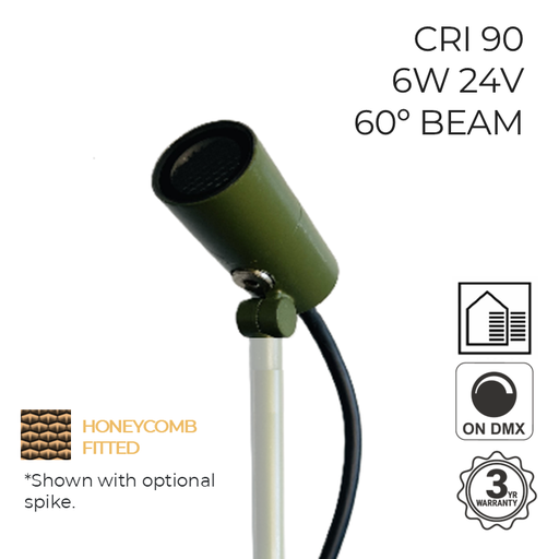 [ZL-SP/6W2724V60OH] Landscape Accent Spotlight 6W 24V IP66 60° with Honeycomb