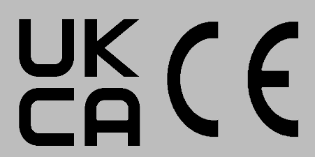 This product is certified for use in the UK, the EU, Australia and New Zealand Logo for UKCA, CE and RCM