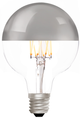 Globe G95 Silver Mirrored 6W 2700K E27 Light Bulb