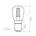 ST26 Pygmy Clear Vintage Warm Decorative LED Filament Bulb 1W 2200K B15
