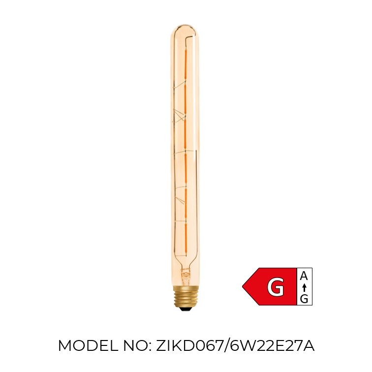 Tube T30 300mm Amber 6W 2000K Light Bulb