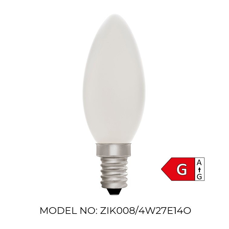 Candle C35 Porcelain 4W 2700K Light Bulb