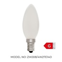 Candle C35 Porcelain 4W 2700K Light Bulb