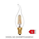 Flame Tip Candle C35 Clear 4W 2200K Light Bulb