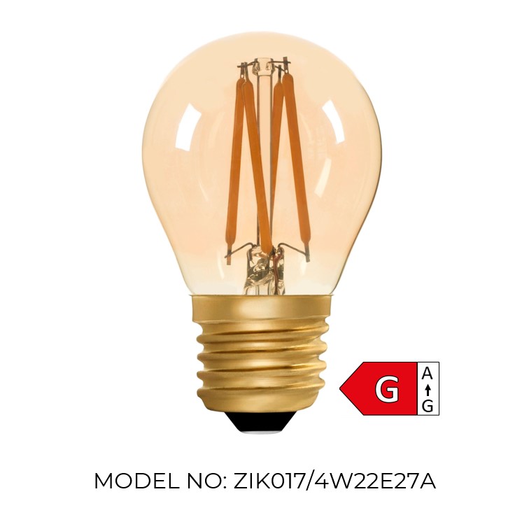 Golfball G45 Amber 4W 2000K Light Bulb