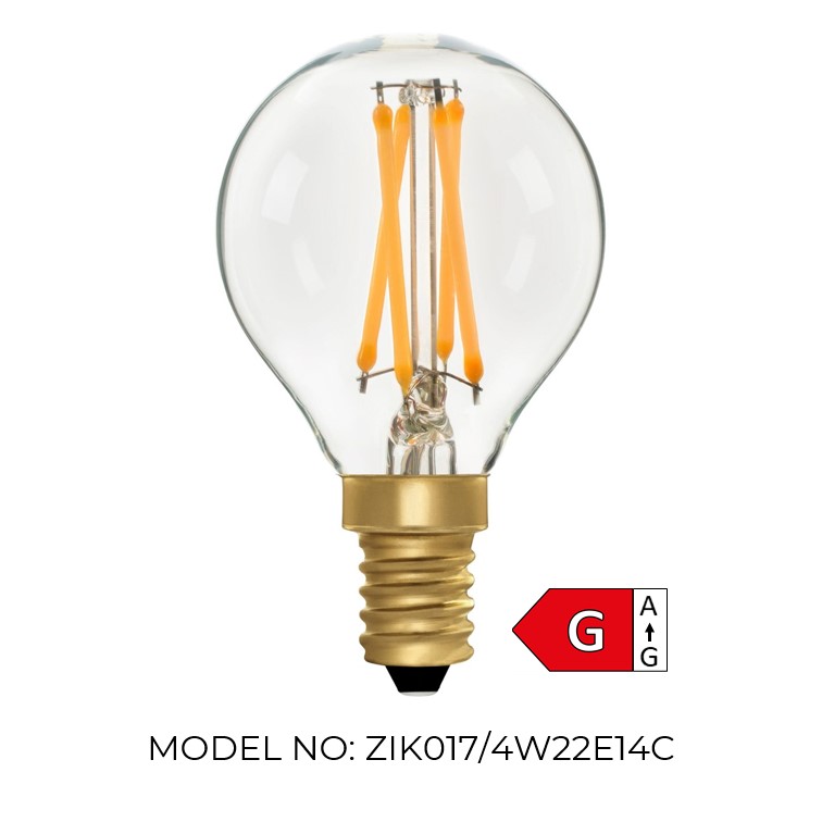 Golfball G45 Clear 4w 2200K Light Bulb