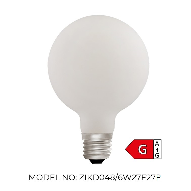 Globe G95 Porcelain 6W 2700K E27 Light Bulb  NEW