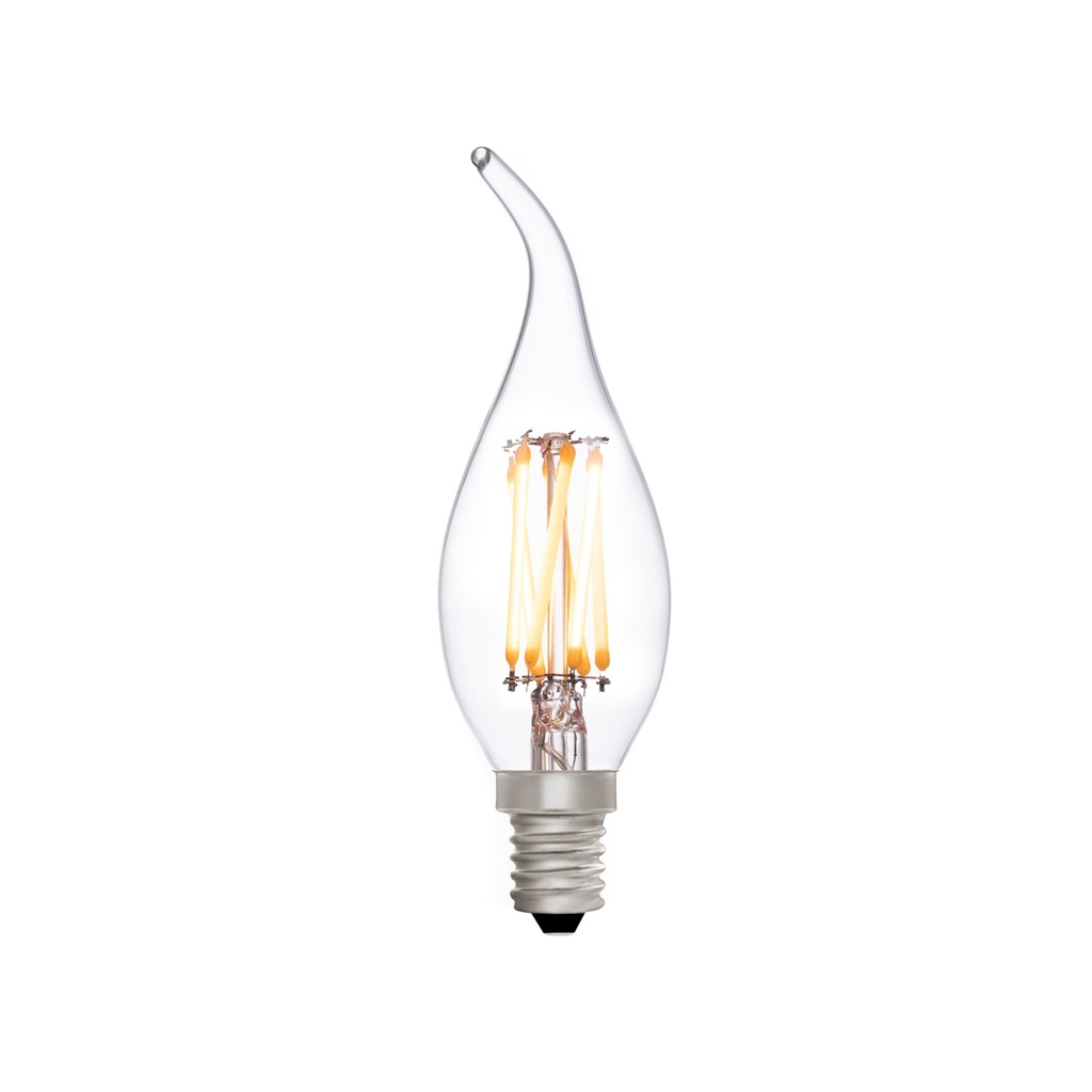 Flame Tip Candle C35 Clear 6W 2700K E14 Light Bulb