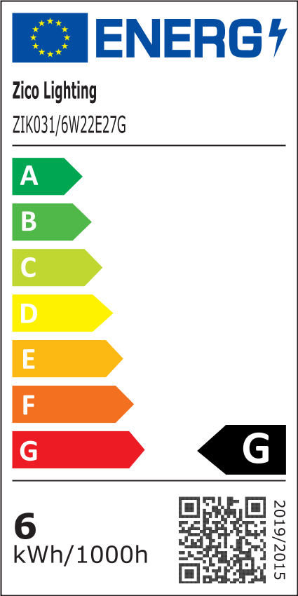 GLS A60 Gold Mirrored 6W 2200K E27 Light Bulb EU label batch after 0822