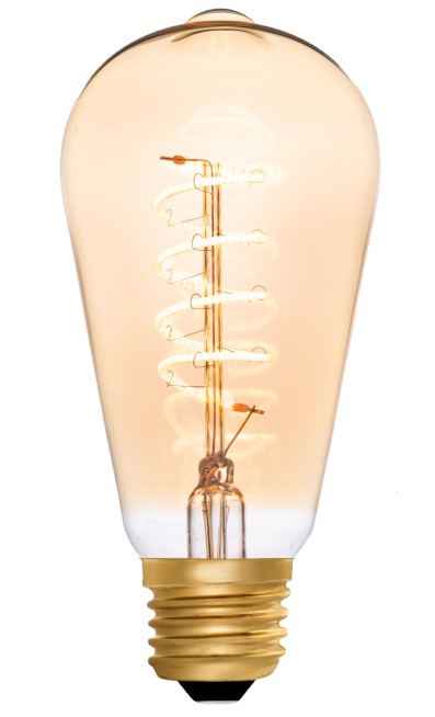 Squirrel Cage ST64 Helix Amber 4W 2000K E27