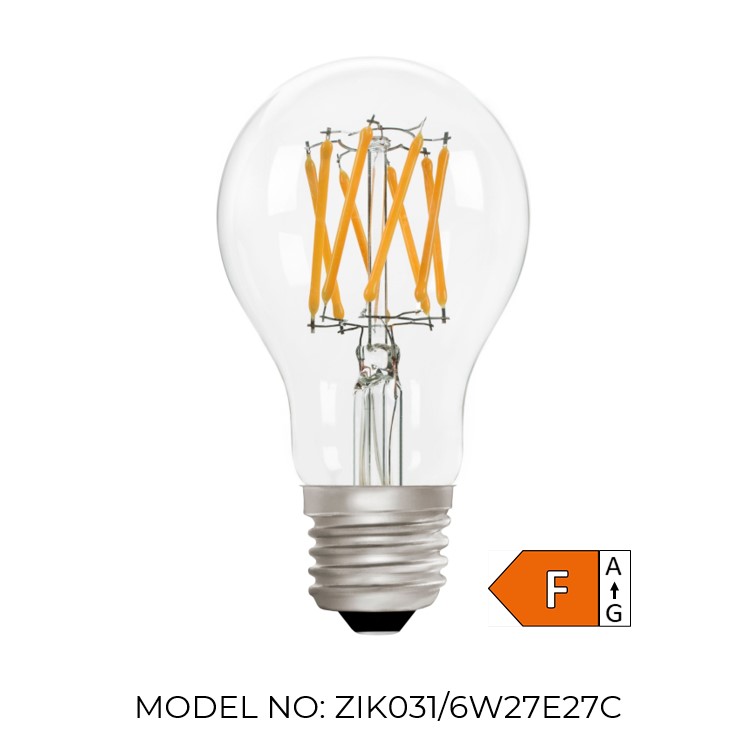 GLS A60 Clear 6W 2700K Light Bulb