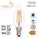 [ZIK008/4W27E27C] ​Candle C35 Clear 4W 2700K Light Bulb (E27 / ES)