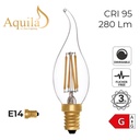 Flame Tip Candle C35 Clear 4W 2200K E14 Light Bulb