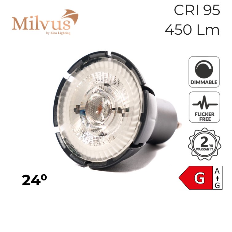 GU10 Colour Balance Warm White LED Spotlight Bulb 7W 2700K 24°