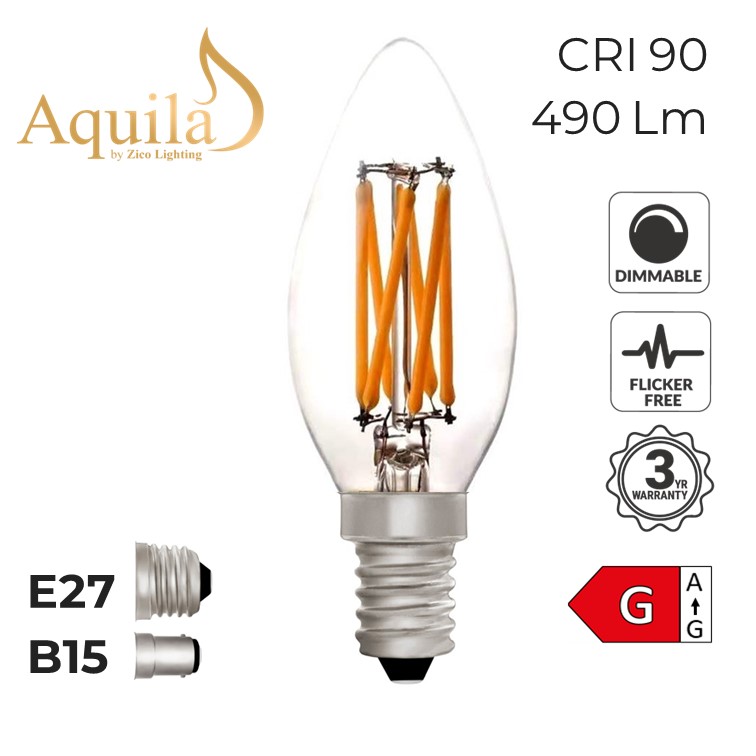 Candle C35 Clear 6W 2700K S