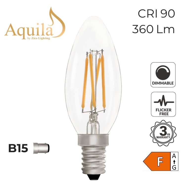 Candle C35 Clear 4W 2700K B15