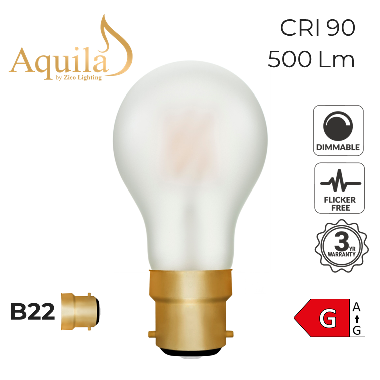 GLS A60 Frosted 6W 2200K B22 Light Bulb