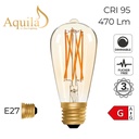 ST64 Squirrel Cage Amber Ultra Warm Decorative LED Filament Bulb 6W 2000K E27