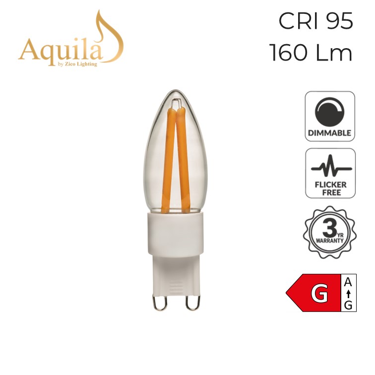 G9 Clear Vintage Warm LED Capsule Light Bulb 3W 2200K