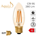 C35 Candle Amber Ultra Warm Decorative LED Filament Bulb 4W 2000K E27