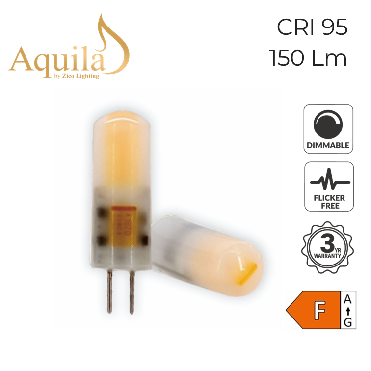 G4 Frosted CRI95+ COB Vintage Warm LED Capsule Bulb 1.5W 2200K 9-15V