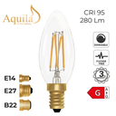 [ZIK008/4W22E27C] Candle C35 Clear 4W 2200K Light Bulb (E27 / ES)