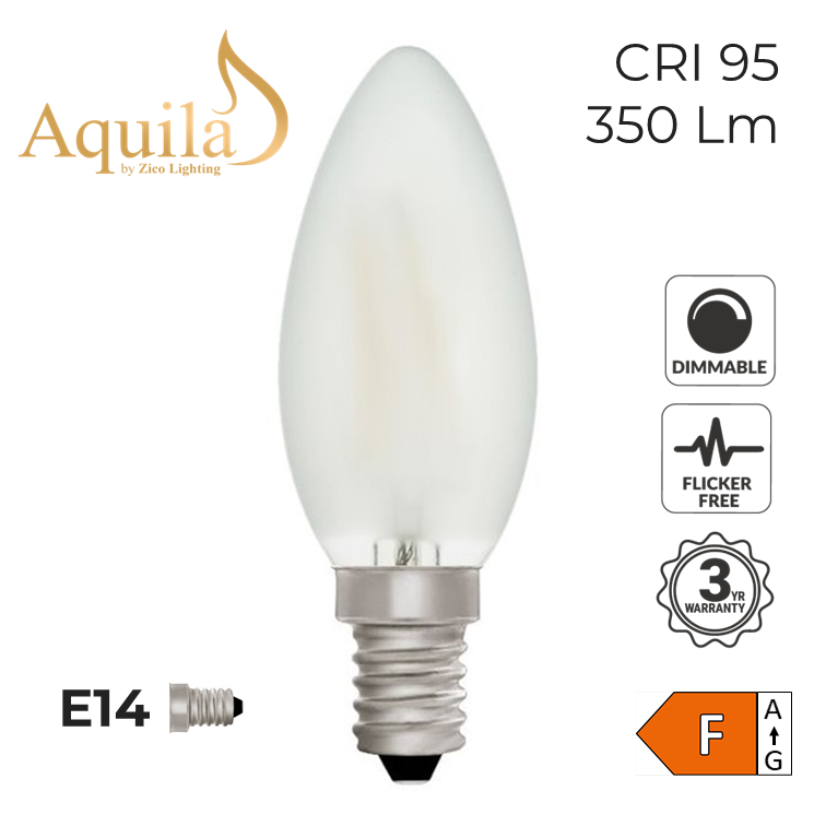 Candle C35 Dim-to-Warm Frosted 4W E14 Light Bulb