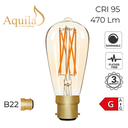 ST64 Squirrel Cage Amber Ultra Warm Decorative LED Filament Bulb 6W 2000K B22