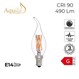 [ZIK008FT/6W27E14C] Flame Tip Candle C35 Clear 6W 2700K E14 Light Bulb