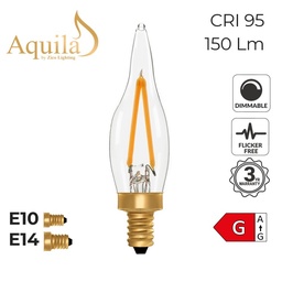 French Candle C22 Clear 2W 2200K Light Bulb