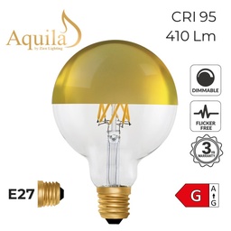 [ZIKD048/6W22E27G] Globe G95 Gold Mirrored 6W 2200K E27 Light Bulb