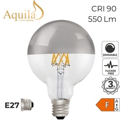 [ZIKD048/6W27E27S] Globe G95 Silver Mirrored 6W 2700K E27 Light Bulb
