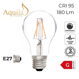 [ZIK031/2W27E27C] ​GLS A60 Clear 2W 2700K E27 Light Bulb