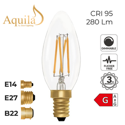 Candle C35 Clear 4W 2200K