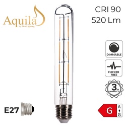[ZIKD062/6W27E27C] Tube T30 185mm Clear 6W 2700K E27 Light Bulb