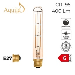 [ZIKD062/6W22E27A] Tube T30 185mm Amber 6W 2000K E27 Light Bulb