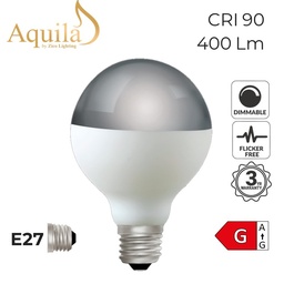 [ZIKG80/6W27E27PS] Globe G80 124mm Porcelain Silver Mirrored 6W 2700K E27 Light Bulb