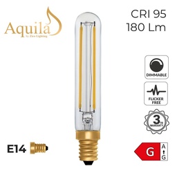 [ZIKD020/2.7W22E14C] ​Tube T20 115mm Clear 2.7W 2200K E14 Light Bulb