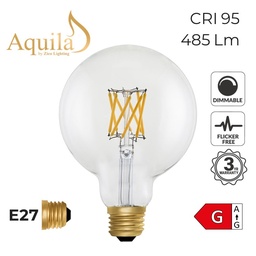 [ZIKD048/6W22E27C] ​Globe G95 Clear 6W 2200K E27 Light Bulb