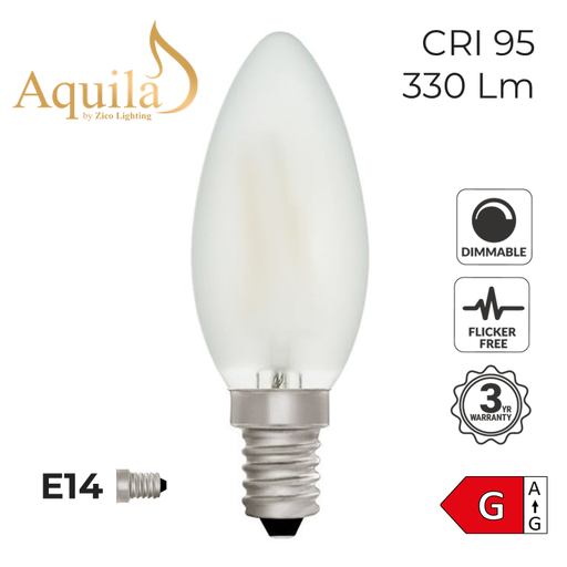 [ZL-C35/4W27E14F] Candle C35 Frosted 4W 2700K Light Bulb
