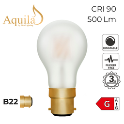 [ZL-A60/6W22B22F] GLS A60 Frosted 6W 2200K B22 Light Bulb