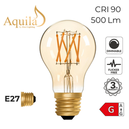 [ZL-A60/6W22E27A] GLS A60 Amber 6W 2200K E27 Light Bulb