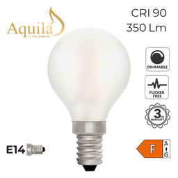 [ZL-G45/4W27E14F] Golfball G45 Frosted 4W 2700K E14 Light Bulb