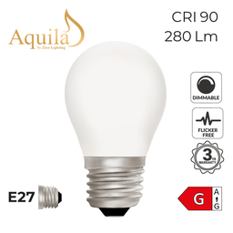 [ZL-G45/4W27E27P] Golfball G45 Porcelain 4W 2700K E27 Light Bulb