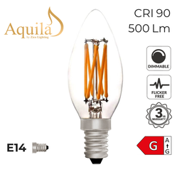[ZL-C35/6W27E14C] Candle C35 Clear 6W 2700K E14 Light Bulb