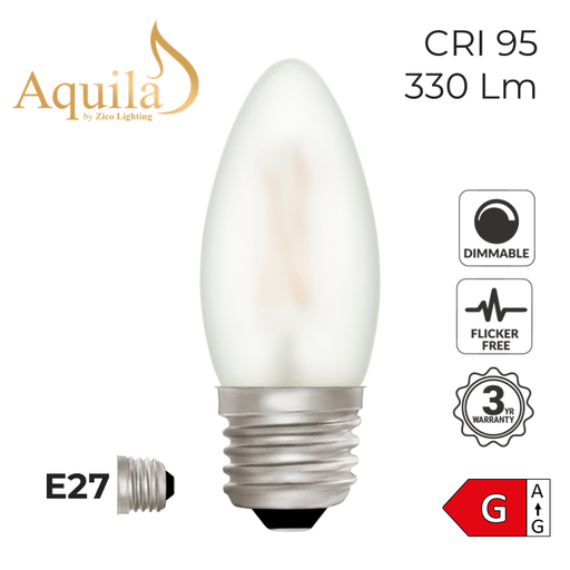 [ZL-C35/4W27E27F] Candle C35 Frosted 4W 2700K E27 Light Bulb